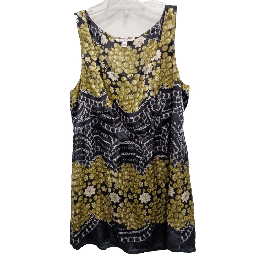 CAbi Womens Y2K Babydoll Tank Top Size Medium Pearl And Chains Silk # 216